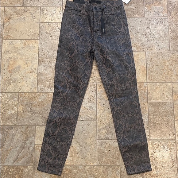 J Brand Snake Print Skinny Jeans - Gray and Black